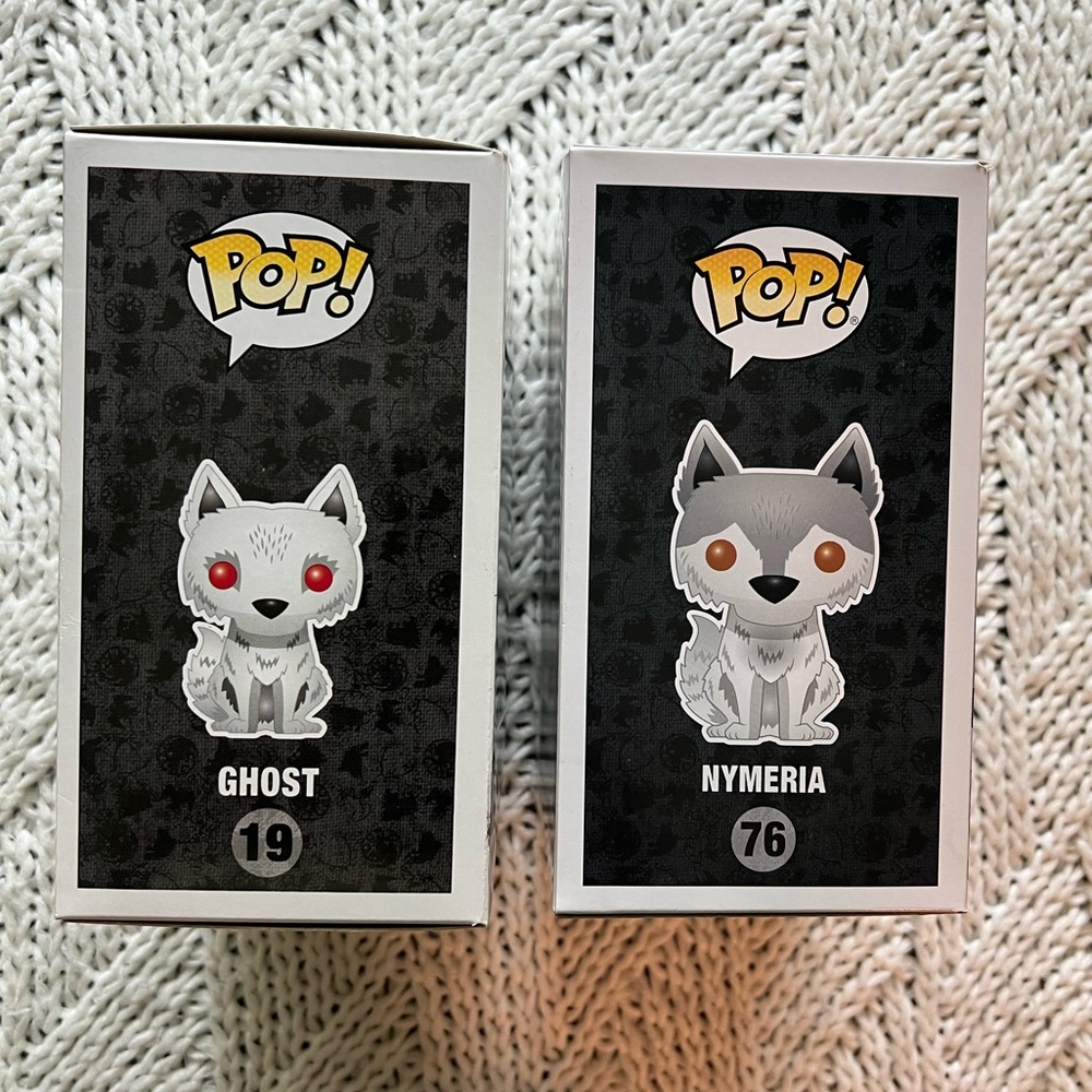 Funko Pop Game of Thrones HBO Dierwolves Ghost #19 and Nymeria #76 HT Exclusive - Picture 2 of 8